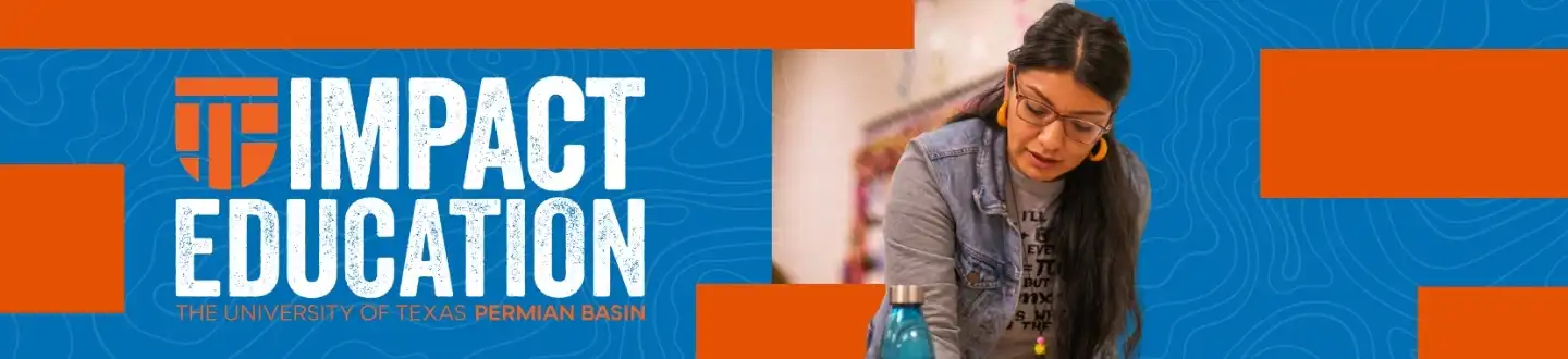 impact education logo with teacher in background