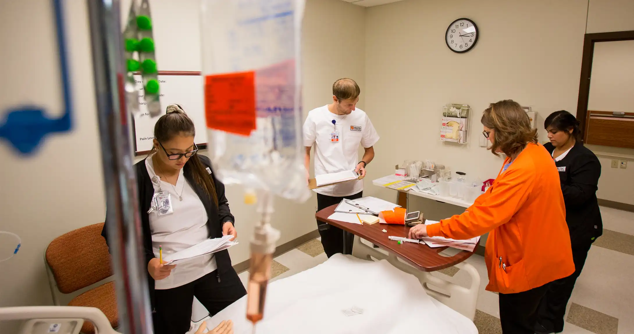 nursing students in SIM lab