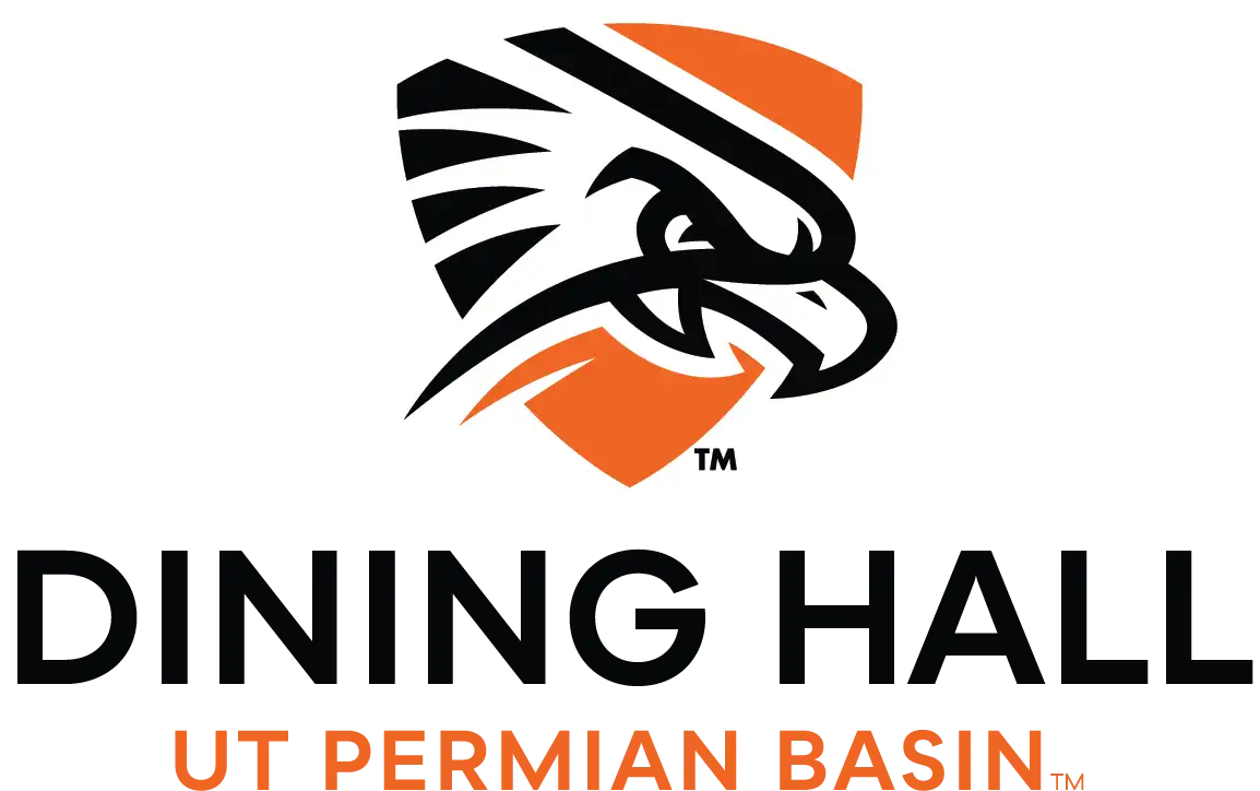 UTPB Dining Hall logo with Falcon