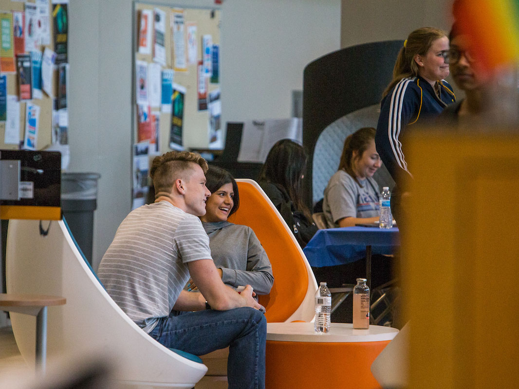 Students hanging out in the SAC