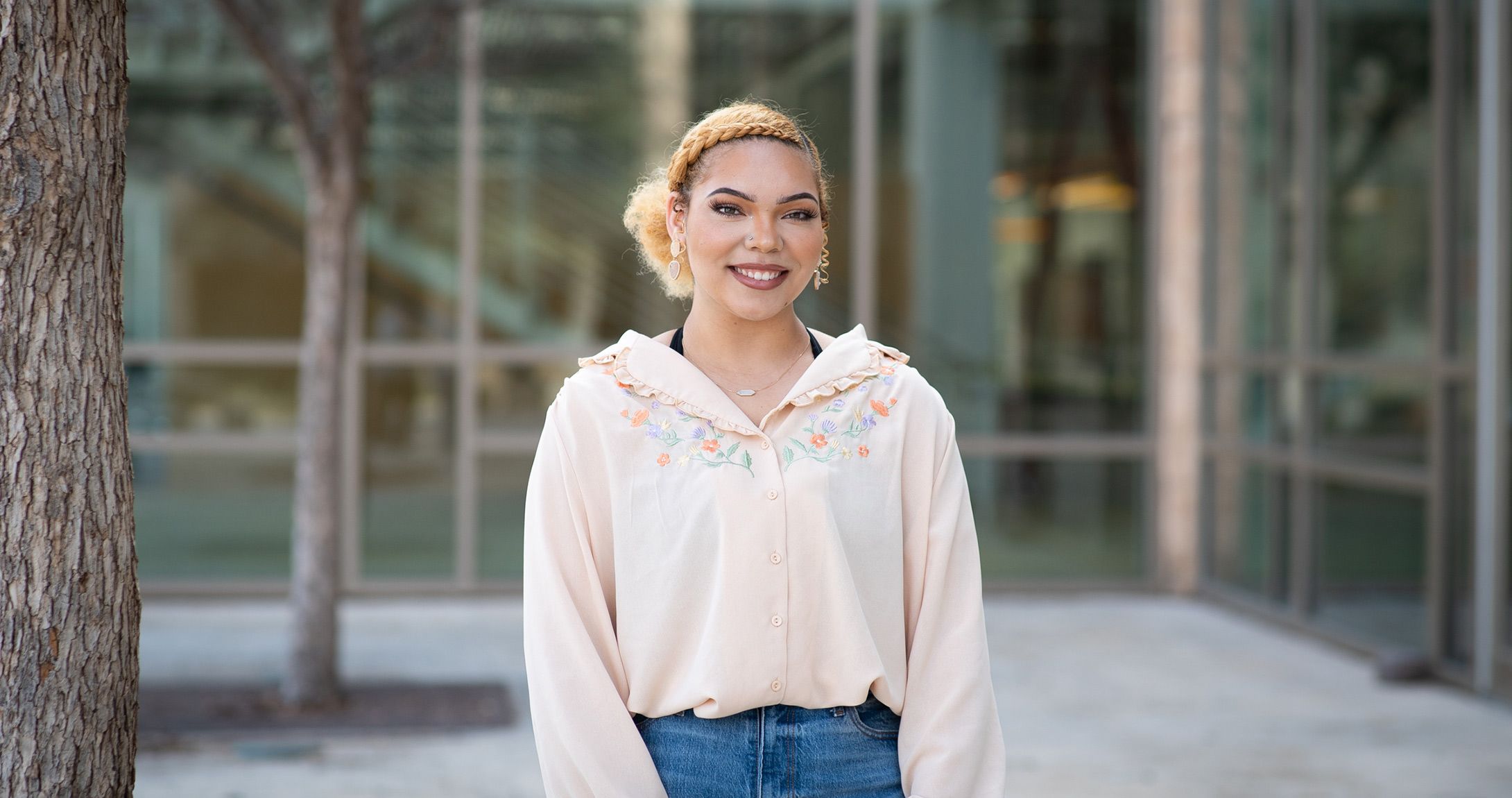 Alexandria Bell posing outside