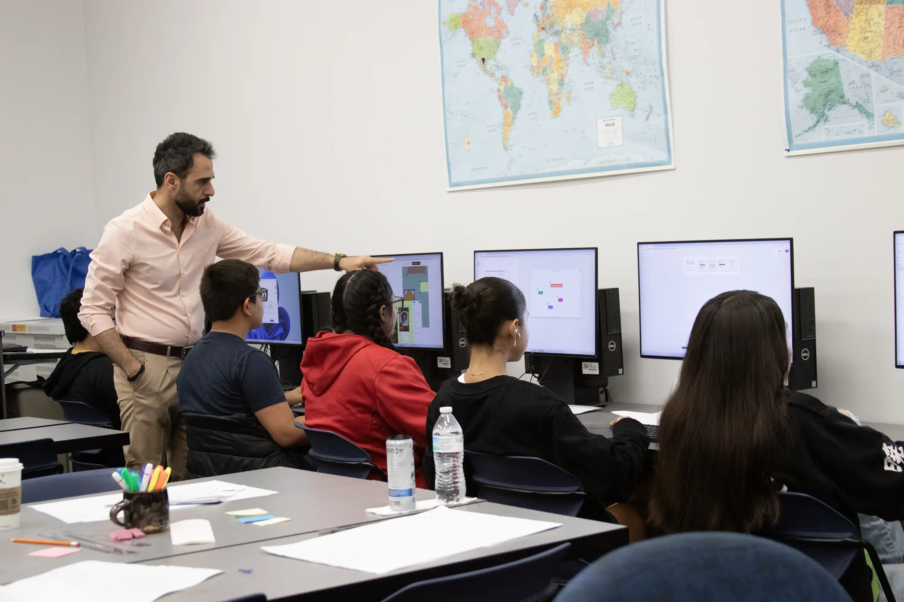 Students learning in UTPB's new graphic design classes. 