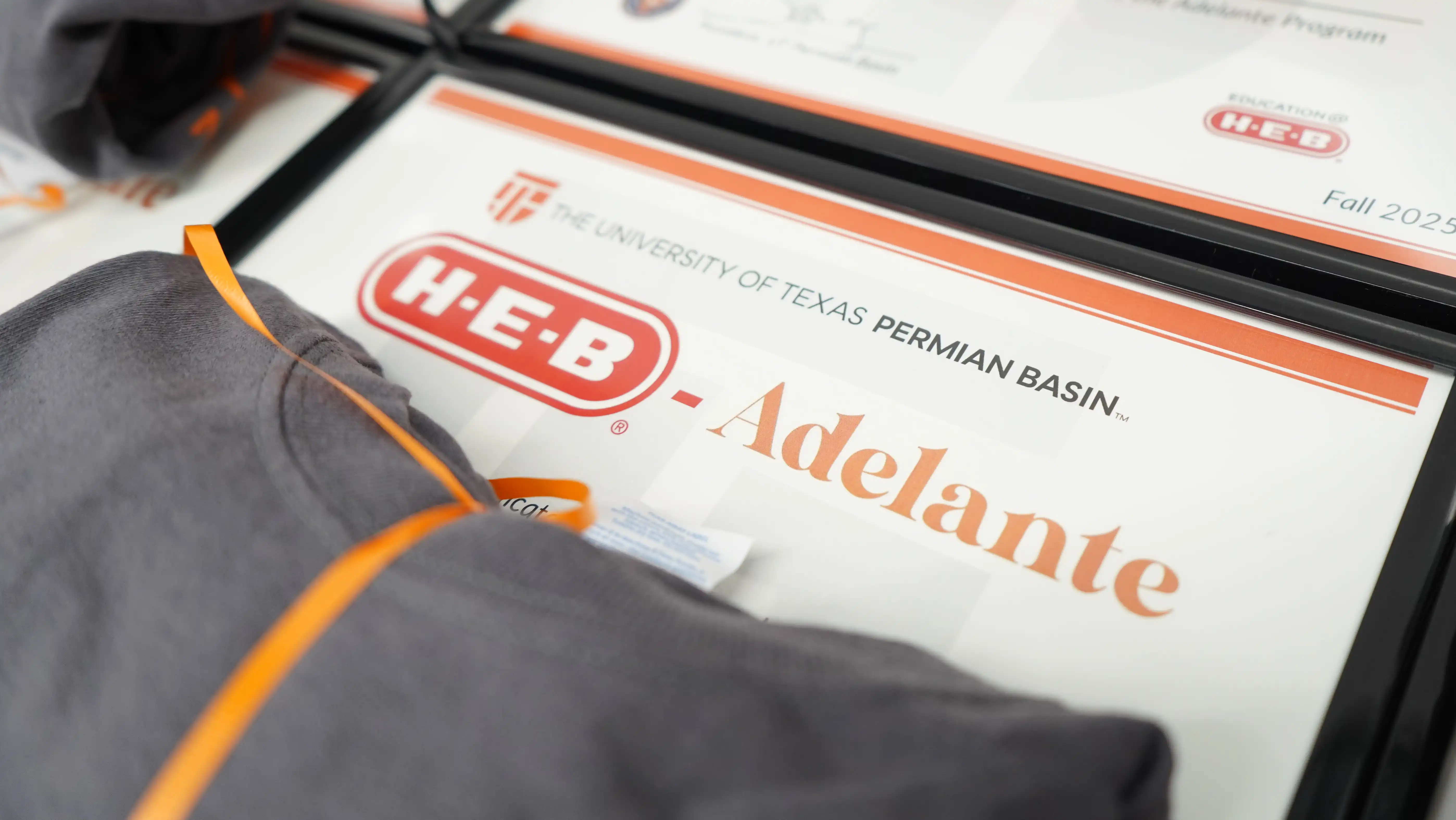 H-E-B Adelante Program Graduation Certificate.
