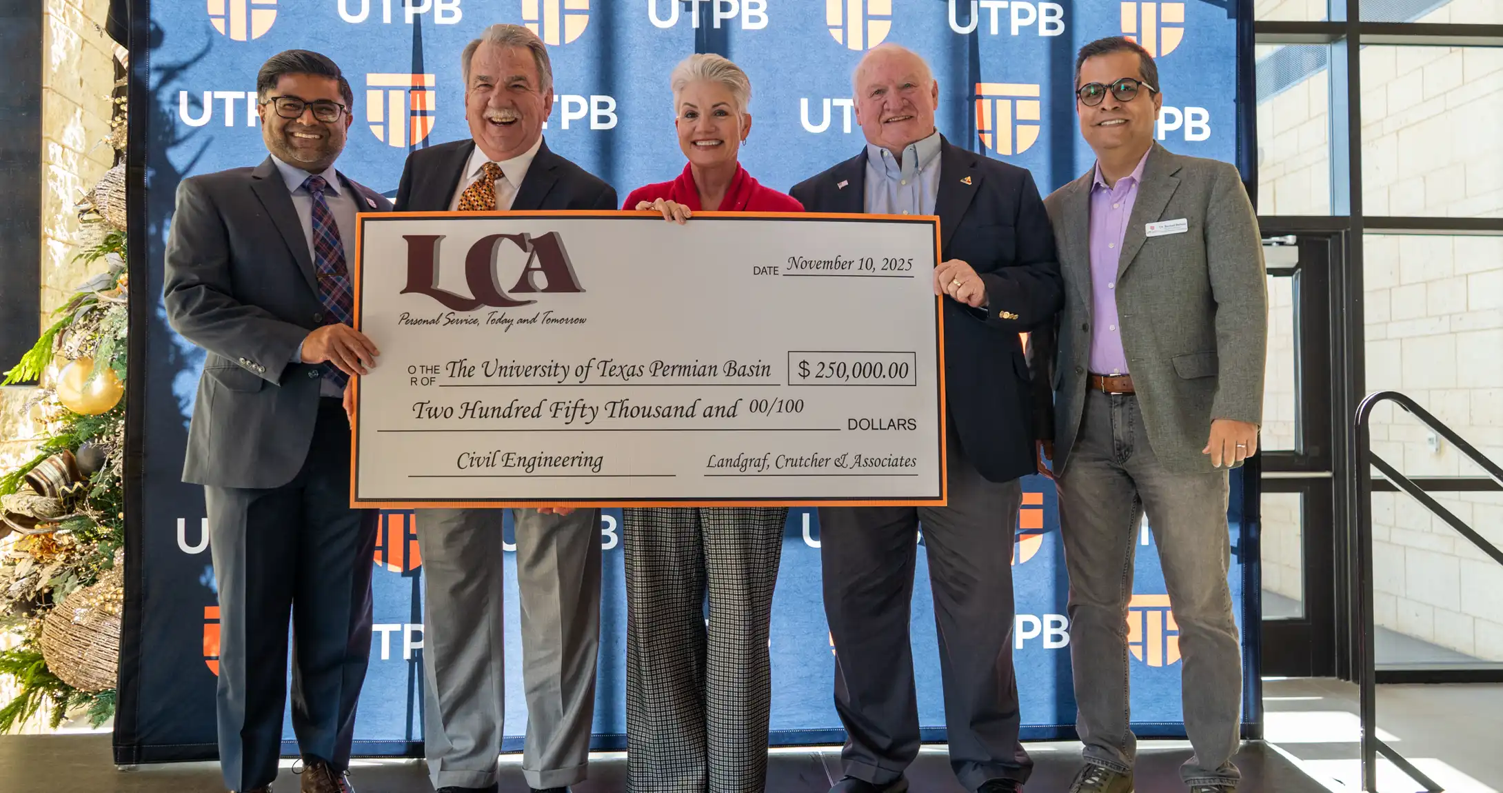 John Landgraf and Drew Crutcher donating $250,000 to the University.