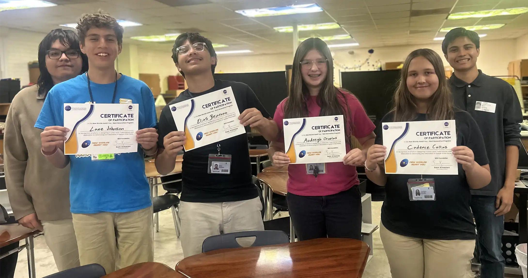UTPB students with Nimitz Middle School winners of the lunar habitat challenge. 
