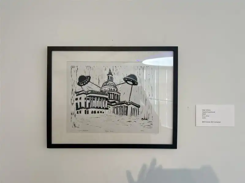 Elijah's artwork displayed at the Ellen Noel Art Museum. 