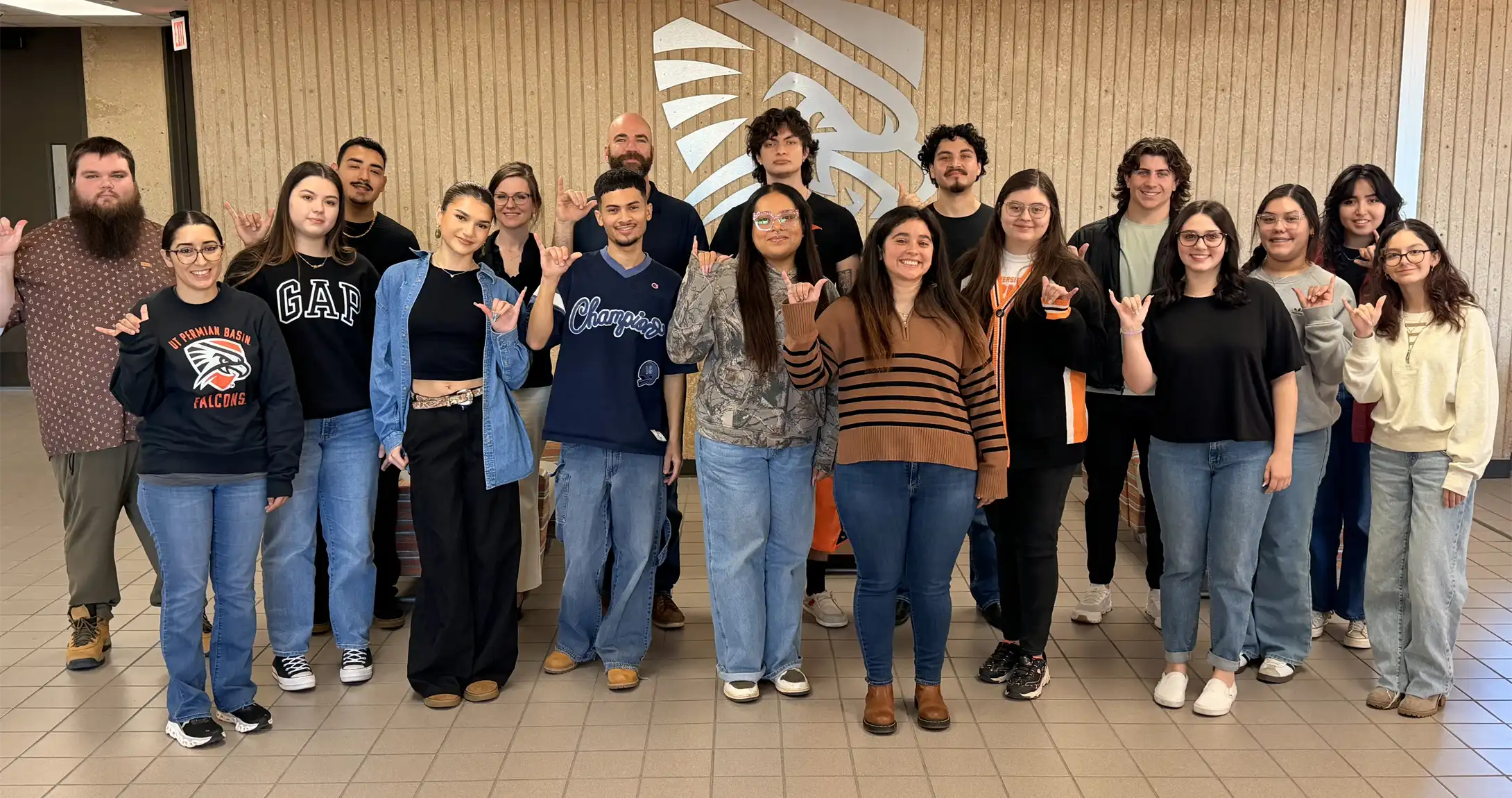 Spring 2026 interns pictured with Career Services' Elisa Vigil. 