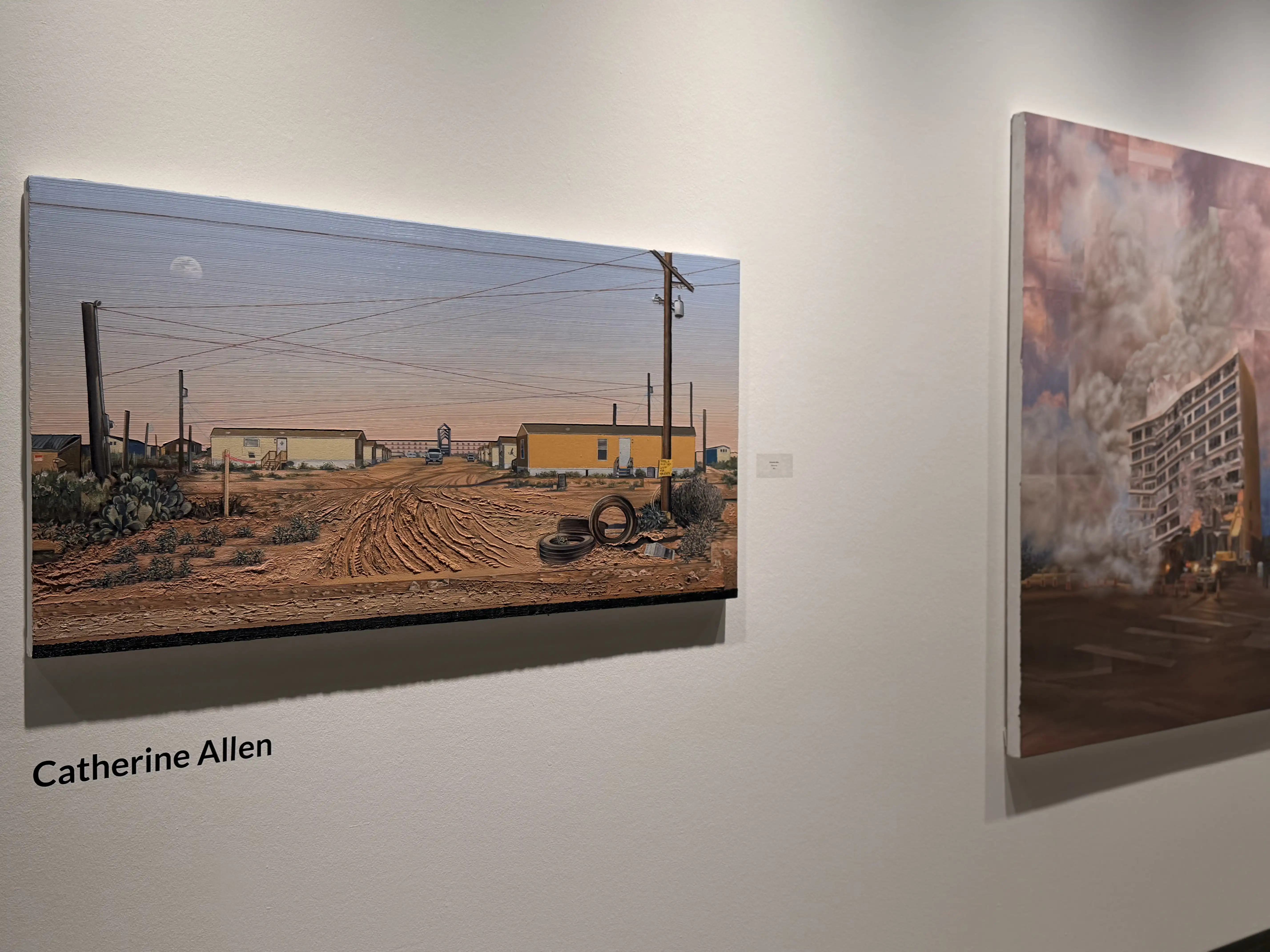 Catherine's Allen artwork at the on-campus gallery.