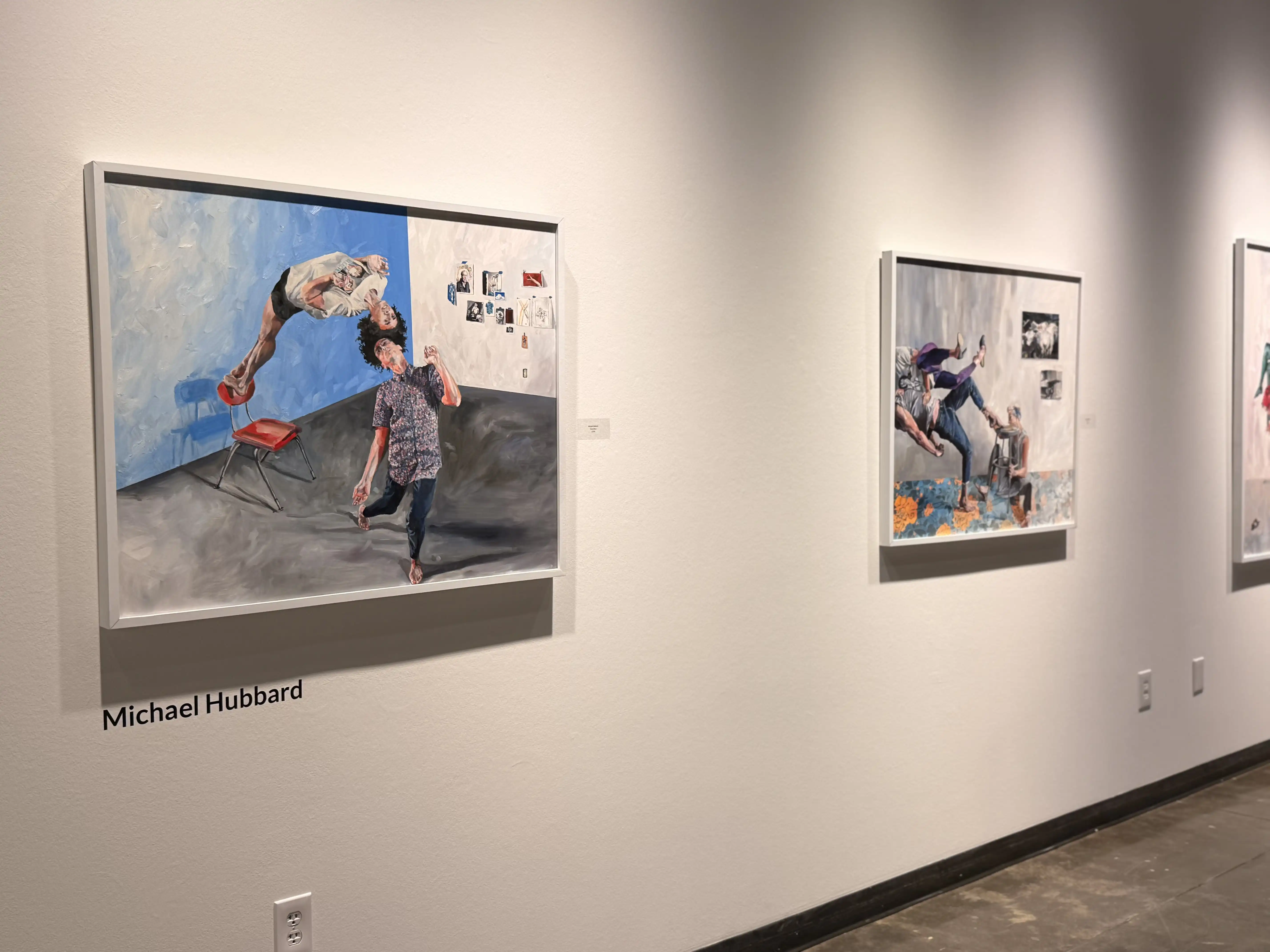 Michael Hubbard's work on display at the on-campus gallery. 