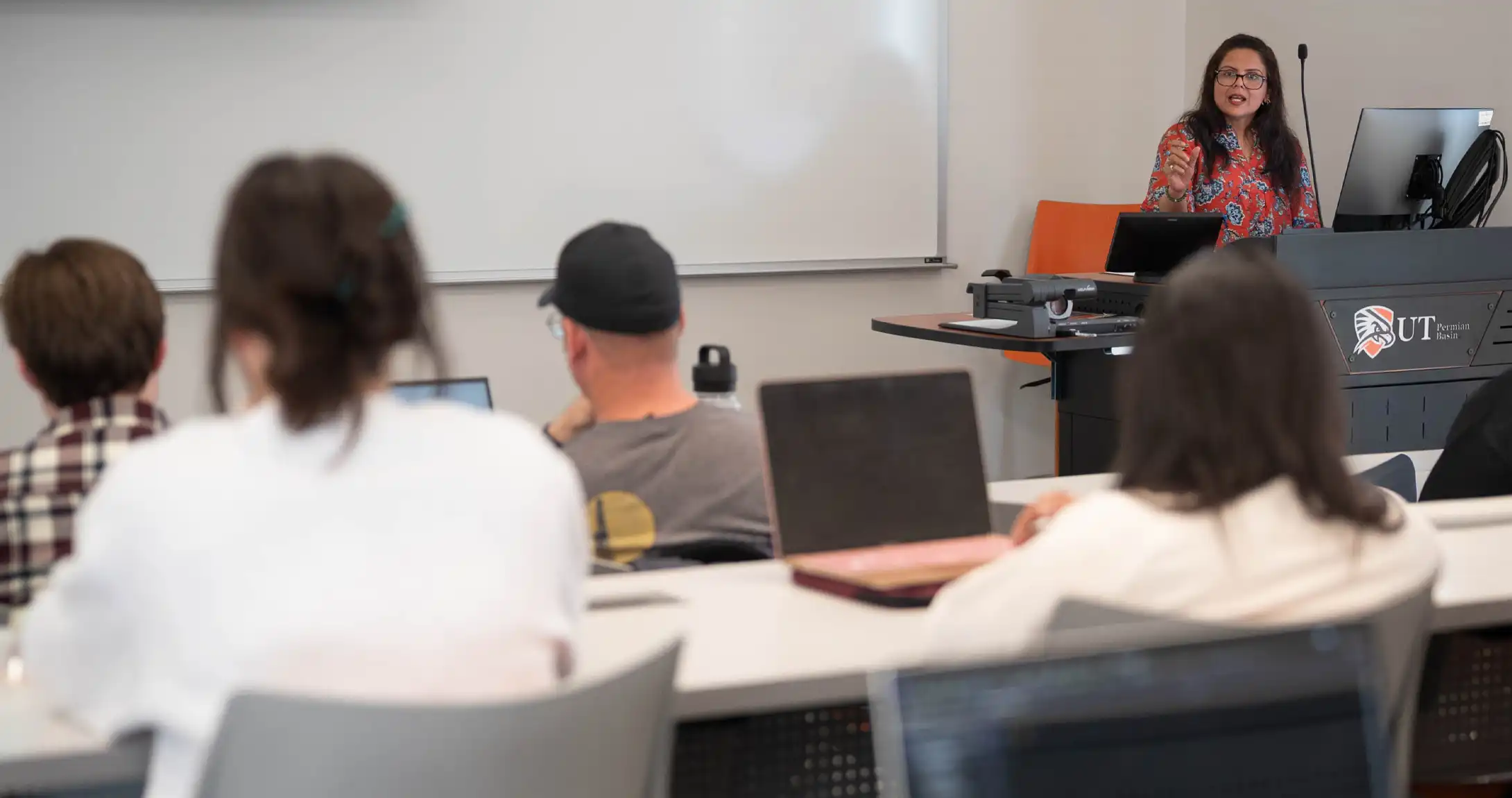 Students sitting in a UTPB computer science class.