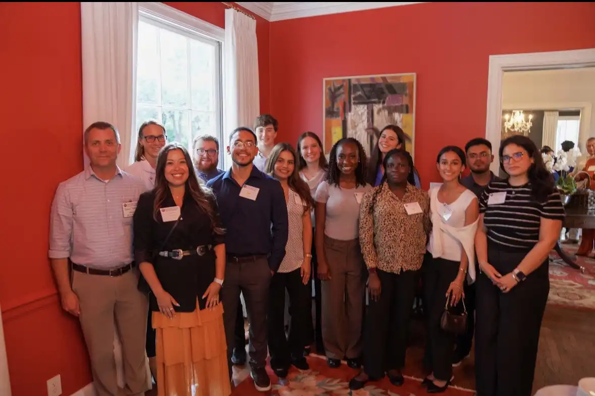  A group photo of the University Lands interns at a welcome party.