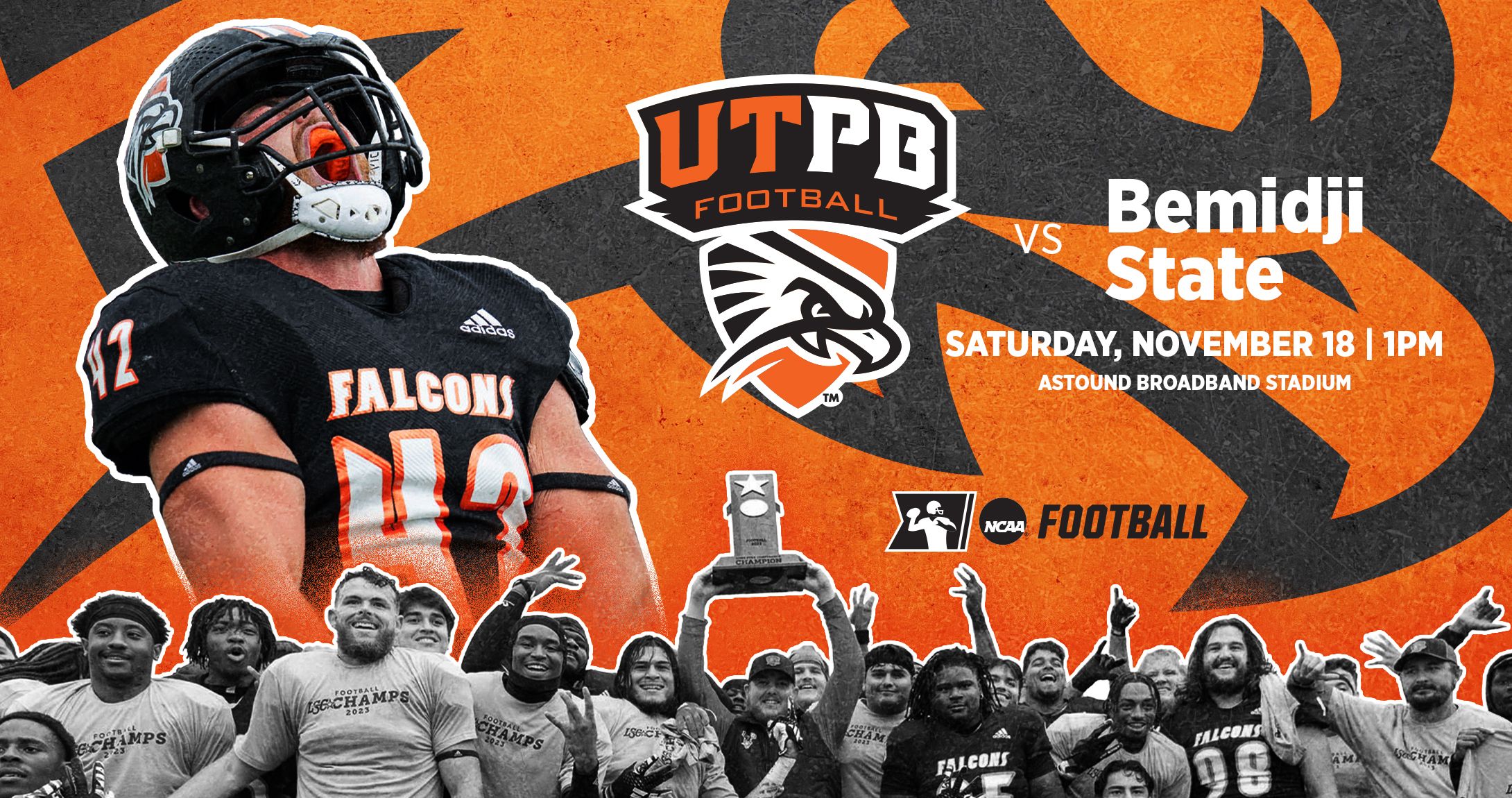 UTPB football playoff game graphic