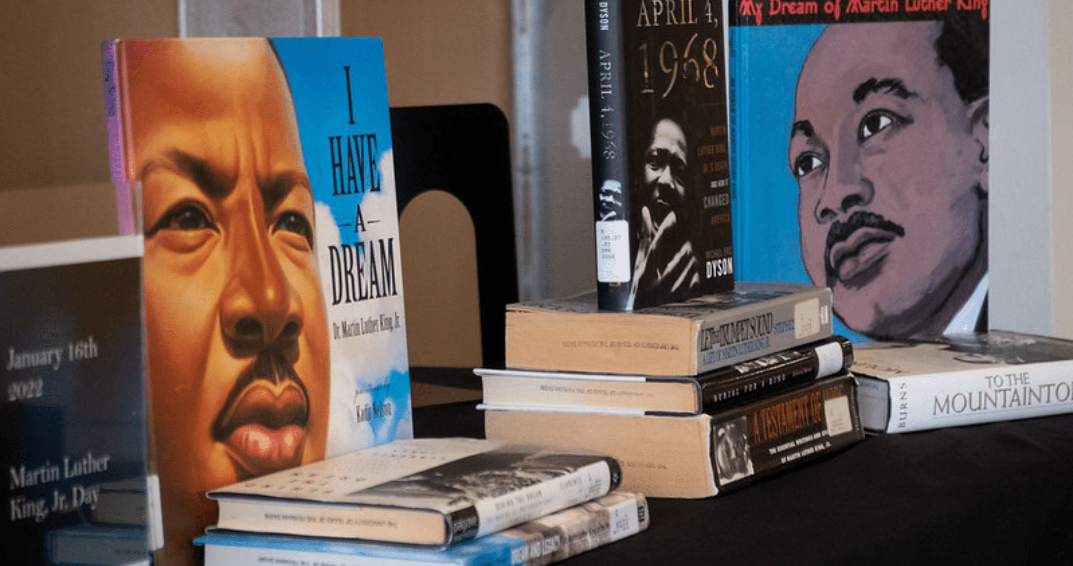 Books of Martin Luther King Jr. on display