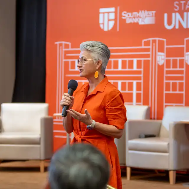Dr. Woodley at State of the University Presentation