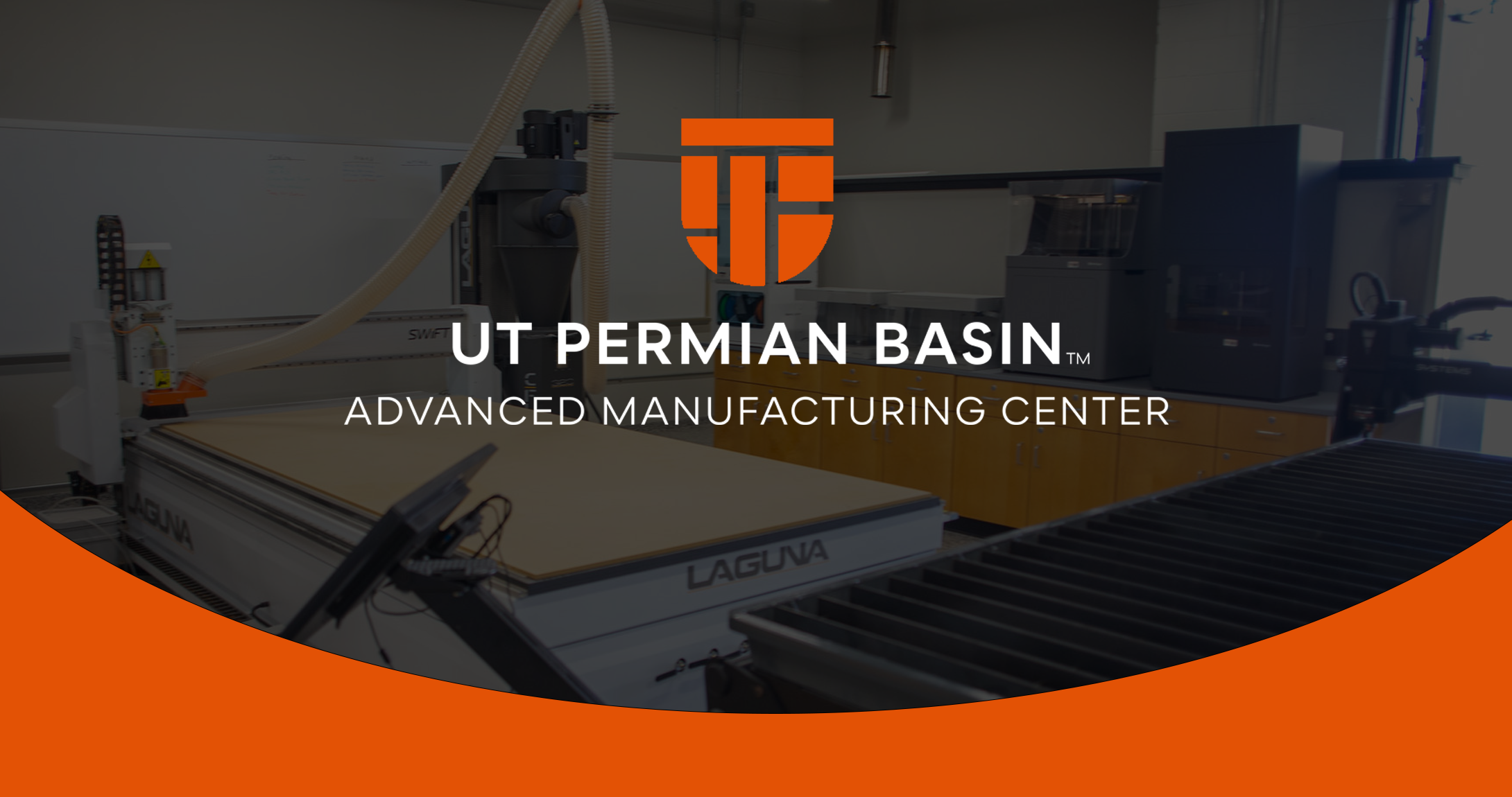 Manufacturing Training Program for Industry header featuring the UT Permian Basin Advanced Manufacturing Center logo over an image of manufacturing equipment 
